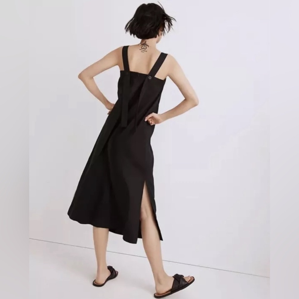 Madewell Women’s Linen-Cotton‎ Princess-Seamed Midi Dress size large - Picture 2 of 9